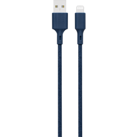 Câble Recyclable en coton USB A/Lightning 2m Bleu Just Green