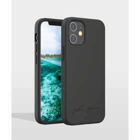 Coque iPhone 12 mini Biodégradable Noire Just Green
