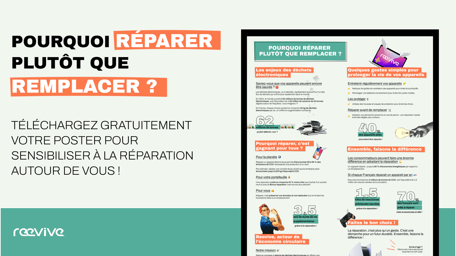 Sensibiliser à la réparation électronique : téléchargez notre poster pédagogique gratuit