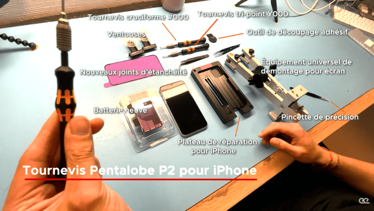 Outils pour la réparation de l'écran de l'iphone 12